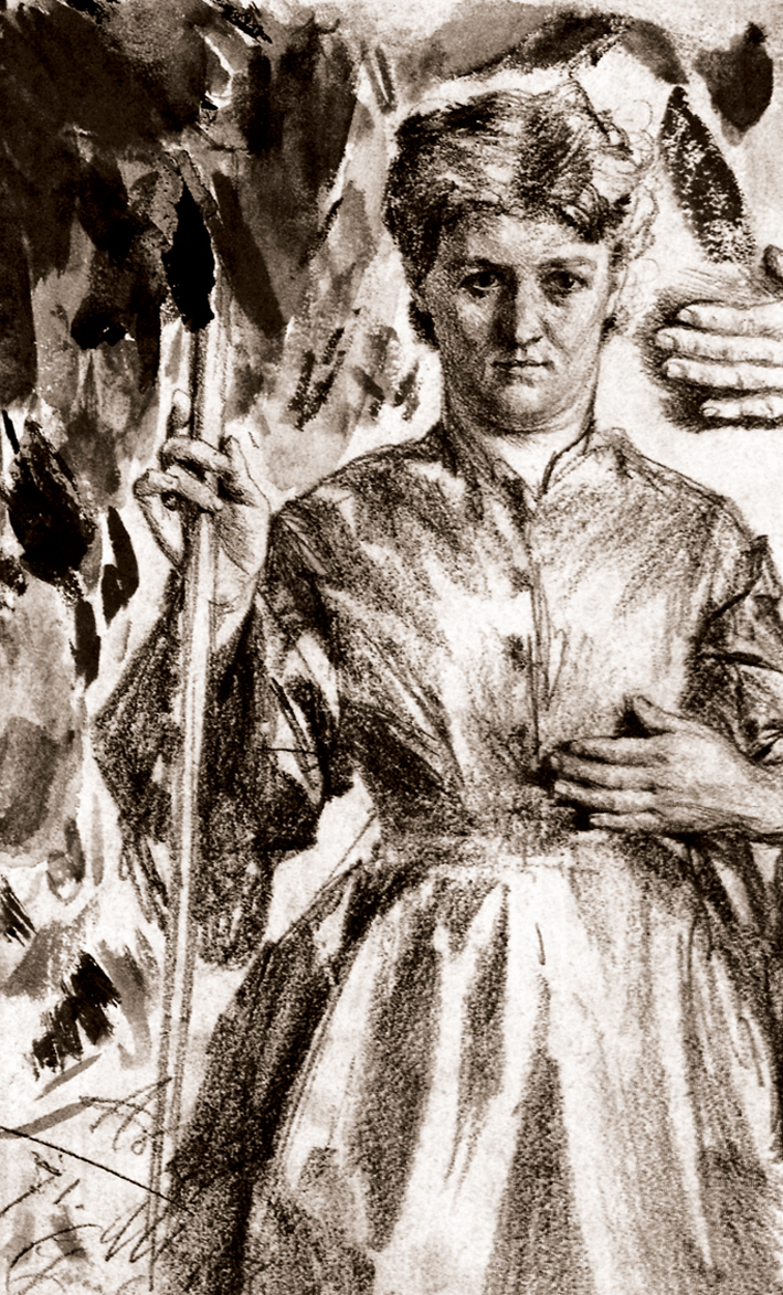  Adolpyh Von Menzel —— 左手抚胸的女人